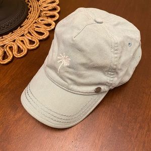 Roxy Sage Green Cap w/ White Stitched Palm Tree